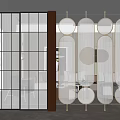 Modern Transparent Room Dividers With Glass Panels Metal Frames And Circular Design