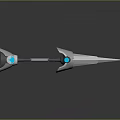Game Movie Character Weapon Shiny Metal Dagger With Blue Gemstone And Reflective Blade