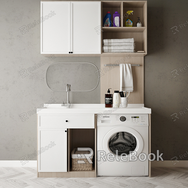 Modern washing machine cabinet furniture jewelry combination model