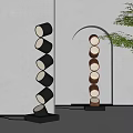 Quiet log wind floor lamp 3d model