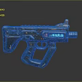 Futuristic Sci Fi Pistol With Metallic Texture And Glowing Blue