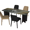 Modern Dining Table and Chair Combination Dining Table Dining Chair Single Chair 3d model