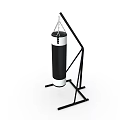 Free Standing Black And White Punching Bag With Stable Metal Stand For Home Use