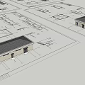 Single Story Building Exterior With Stone Wall Black Tile Roof Door And Windows