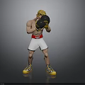 Male Boxer Wearing Black Boxing Gloves White Shorts and Yellow Shoes