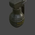 Military Green Grenade Featuring FRAG SPLINT Marking 07 81 90 And Metal Pull Ring