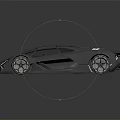 Futuristic Gray Concept Sports Car With Sleek Aerodynamic Body And Red Taillights