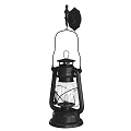 Vintage Black Candle Lamp With Glass Shade And Metal Frame Design