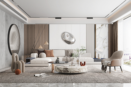 modern living room 3d model