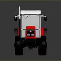 Red And White IMT Tractor With Large Wheels And Cab 3d model