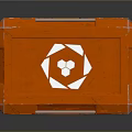 Orange Household Storage Box With White Logo And Stripes For Daily Use