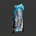 Sporty Hooded Jacket With Blue To Cyan Gradient Zipper Design And Chest Logos
