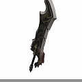 Ornate Decorative Weapon Sword With Curved Blade Intricate Gold Carvings And Patterns