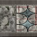 Square Rugs With Geometric Patterns Green Blue Red Gray Fringed Edges On Wooden Floor