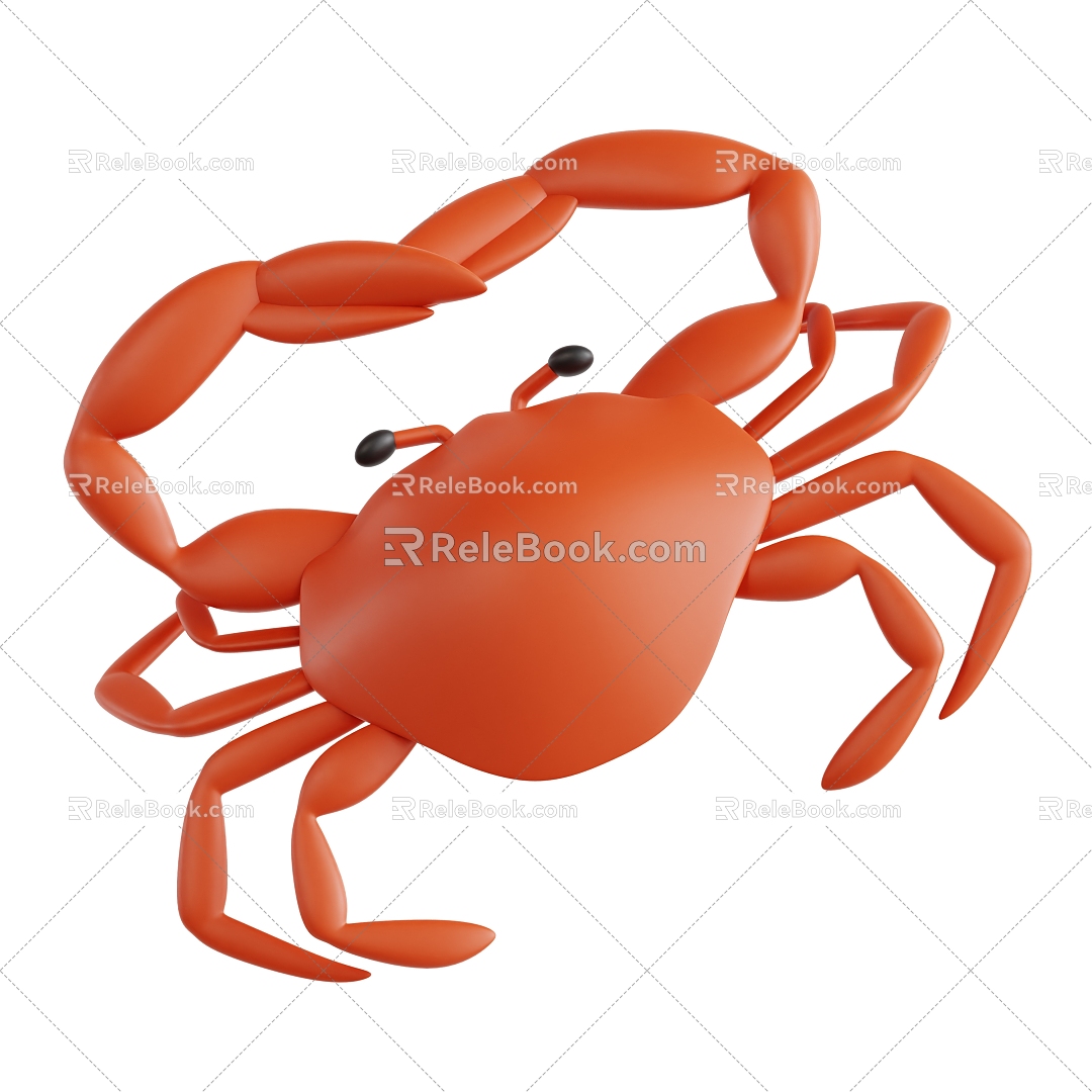 Modern crab cartoon crab cooked crab 3d model