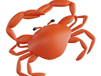 Fresh Orange Crab Seafood Delicacy With Delicious Flavor And Nutritious Meat 3d model