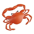 Modern crab cartoon crab cooked crab 3d model