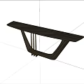 Modern Sleek Side Table With Dark Wood Top And Gold Metal Geometric Legs Design