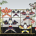 Traditional Kites Display Photo Spot With Colorful Bird And Fish Shapes Bamboo Frame