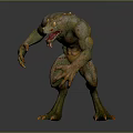 Reptilian Humanoid Game Movie Character With Scaly Skin Sharp Claws Open Mouth And Aggressive Stance