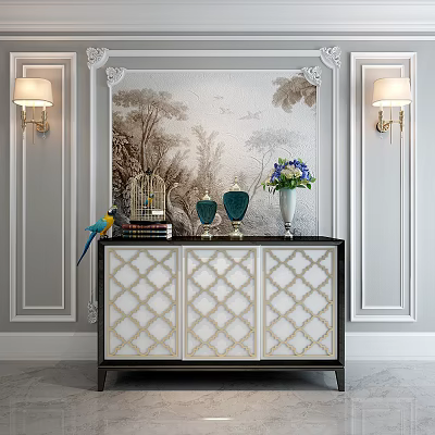 Post-modern Entrance Cabinet Side Cabinet Entrance Cabinet 3d model