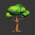 Lush 3D Styled Tree with Vibrant Green Leaves and Sturdy Brown Trunk
