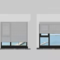 White Roman Blinds with Layered Design for Lake View Window with Dock