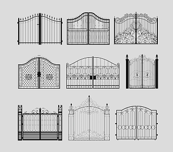 Jane Europe wrought iron gate courtyard gate villa gate 3d model