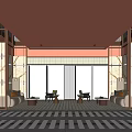 Modern Sales Office Rest Area Negotiation Area Sofa Coffee Table Single Chair Single Sofa Screen Partition 3d model