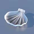 White Shell Shaped Household Item With Textured Surface And Decorative Knot Design