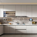 Modern Kitchen Interior With White Cabinets Stainless Steel Appliances And Island Counter