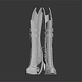 Modern Stylish White Long Boots with Metallic Details and Silver Reflective Soles