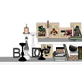 Decorative Ornament Set With Candlesticks Photo Frames Books And Letter Decor