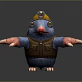 Blue Game Character With Yellow Hard Hat Light Brown Vest Large Eyes And Outstretched Arms