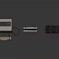 Vintage Electronic Devices With Radio Antenna Display And Control Panels