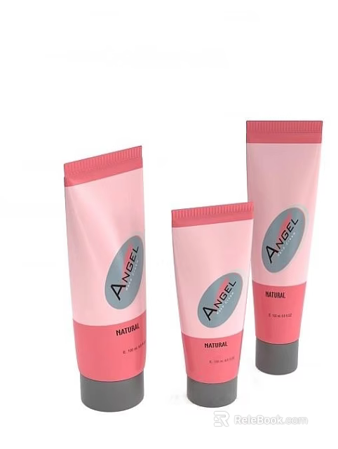 Elegant Natural Angel Cosmetics With Pink Tube Packaging Skincare Products 3d model 