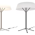 Modern Table Lamp With White Lampshade And Metal Tripod Stand For Home Decor