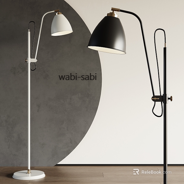 Wabi Sabi Style Floor Lamps In Minimalist Space 3d model 
