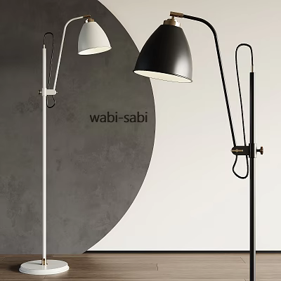 Wabi Sabi Style Floor Lamps In Minimalist Space 3d model