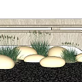 Round Outdoor Garden Lights With Green Plants Purple Flowers Gravel Ground And Wooden Structure