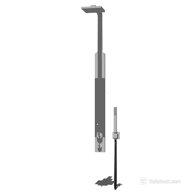 Modern Stainless Steel Shower System With Rainfall Head And Handheld Sprayer 3d model 