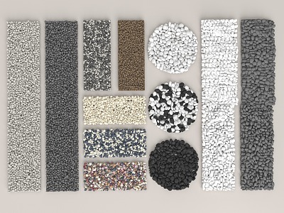 Pebbles Gravel Courtyard Gravel Paving 3d model