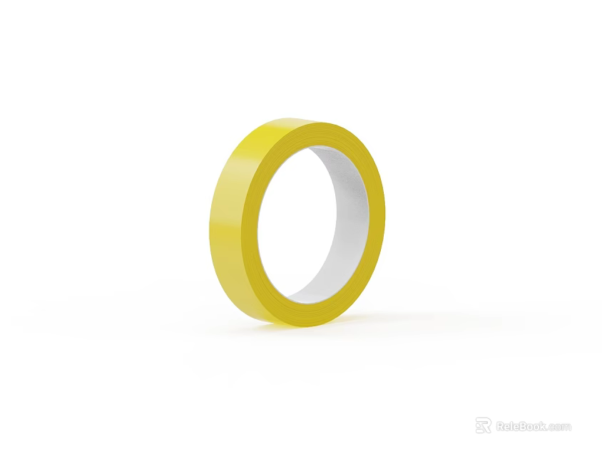 Yellow Adhesive Tape Roll For Home Office Craft And Sealing Use 3d model 