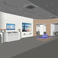 Modern Service Hall Interior Design With Waiting Seats And Information Displays
