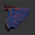 Game Movie Character Pink Blue Gradient Bat with Translucent Wings 3d model