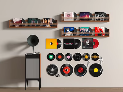 Modern Vintage Vinyl Old Record Silhouette 3d model