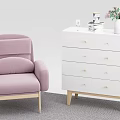 Nordic-style drawer cabinet 3d model