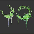 Elegant Household Decorative Hoops With Purple Flowers White Daisies Green Leaves Bells And Tassels
