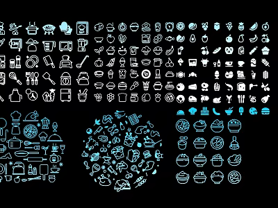 Various Decorative And Functional Pendant Icons With Different Shapes And Blue White Tones 3d model