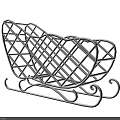 Wine Cabinet Featuring Metal Sleigh Shaped Grid Wine Rack With Curved Base